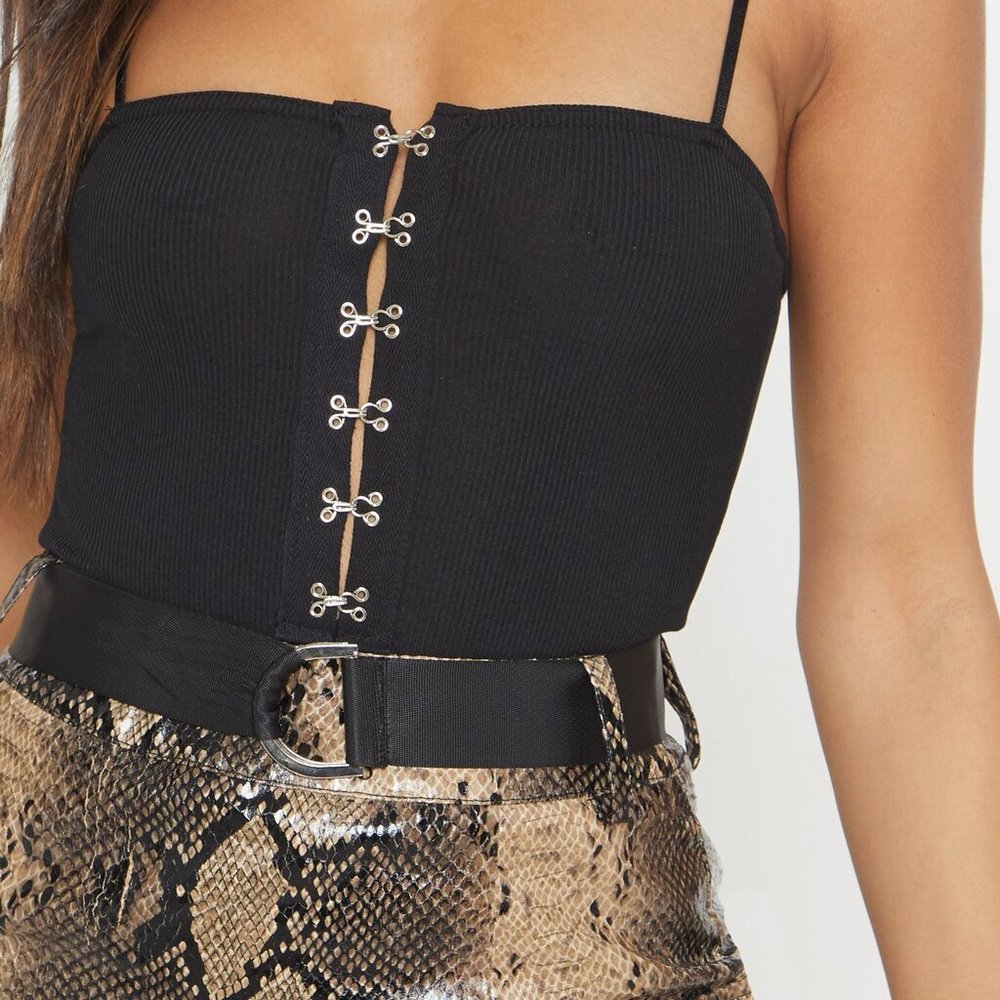 PLT Black Rib Bodysuit